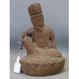 A rare antique South East Asian Stone figure of Buddha