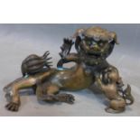 Two bronze Chinese Lion Foo Dog, 19th century