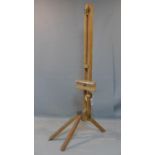An artist's easel, by Windsor and Newton, the overall easel height is 240cm, 1960's?