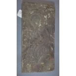 A Chinese pottery stele, probably 6th-7th century, H.35 x W.17 x D.2cm