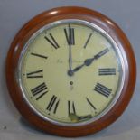 A mid 20th century round dial clock by Garrard & Co, the Roman dial signed John Williams, diameter
