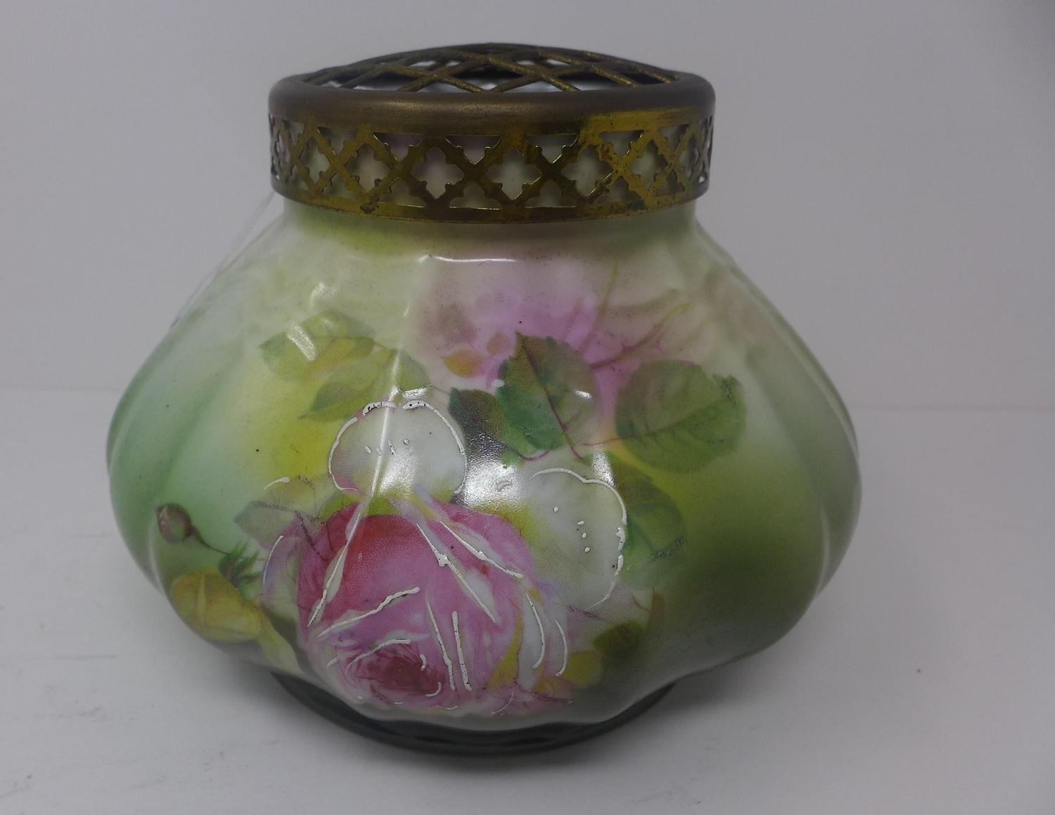 1970's green rose vase