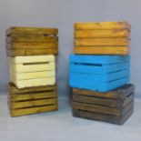 A collection of six apple crates, H.31 W.50 D.40cm