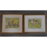 Helena Greene, two limited edition screen prints, 'Cows', signed, titled and numbered 12/16 in