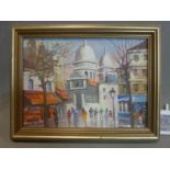 Contemporary french school, Small view of Montmartre, unsigned, framed, 19 x 25 cm
