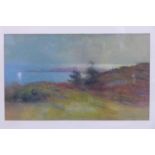 L. D. Norton, Landscape with sea to background, pastel, signed and dated 1922 in pencil to lower