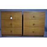 A pair of 20th century chests of three drawers, H.75 W.62 D.41cm