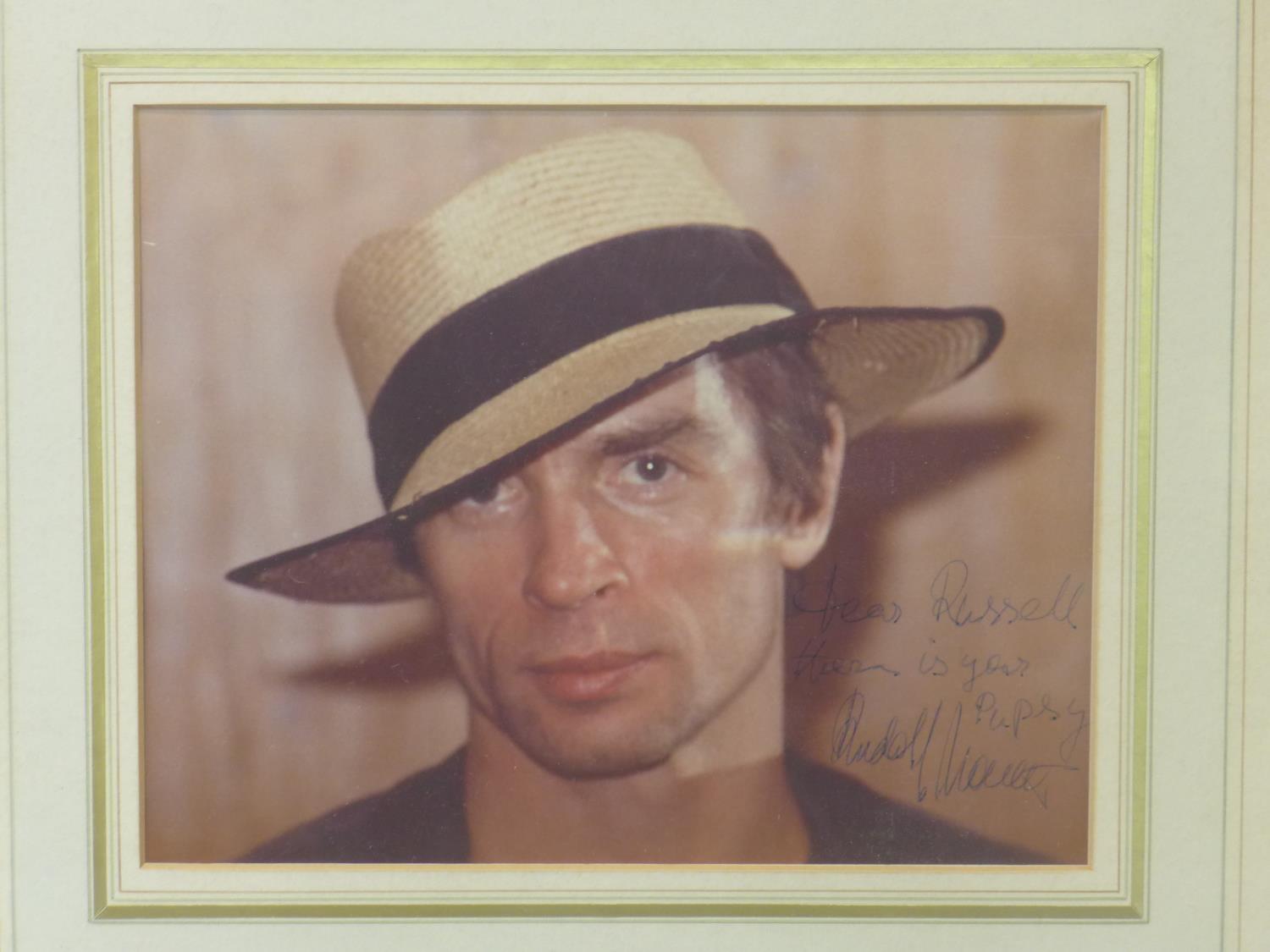 A signed photograph of Soviet ballet dancer Rudolf Nureyev, with dedication from the dancer, - Image 2 of 4