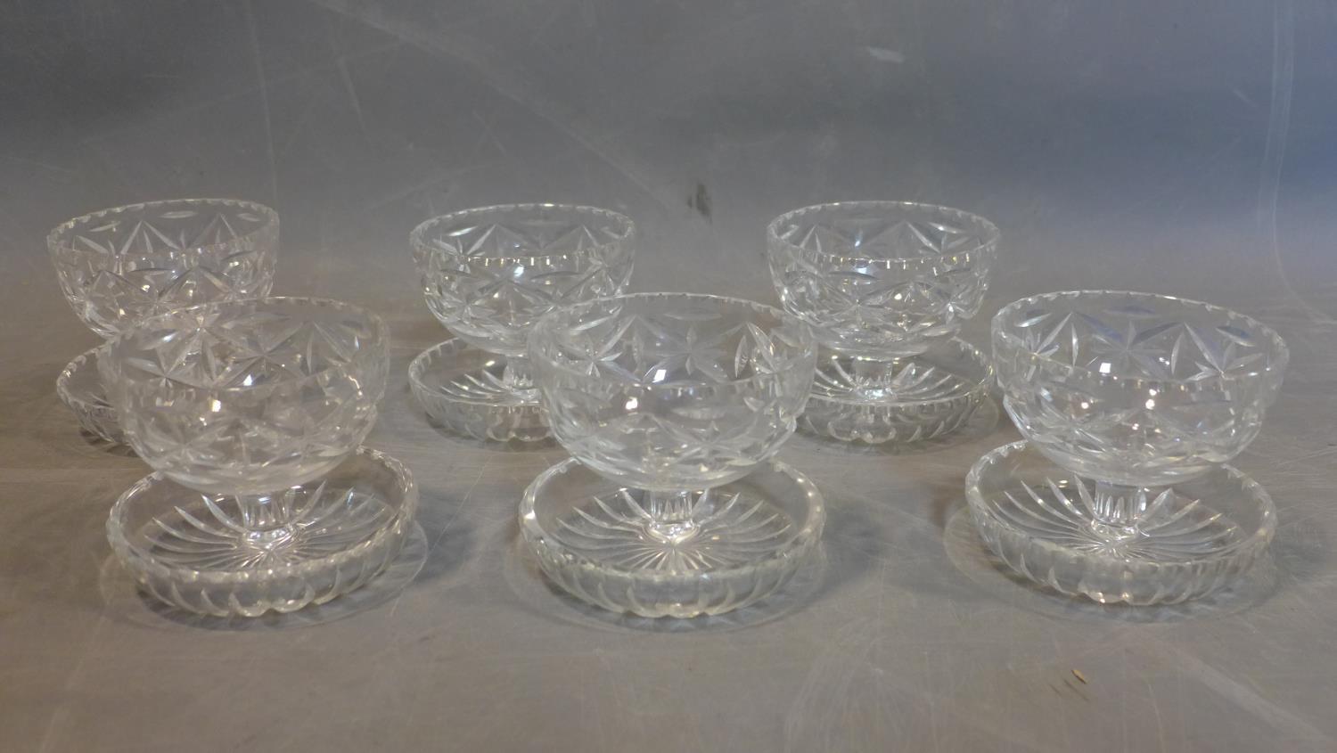 A set of six ice cream dessert and fruit salad bowls, 1950's