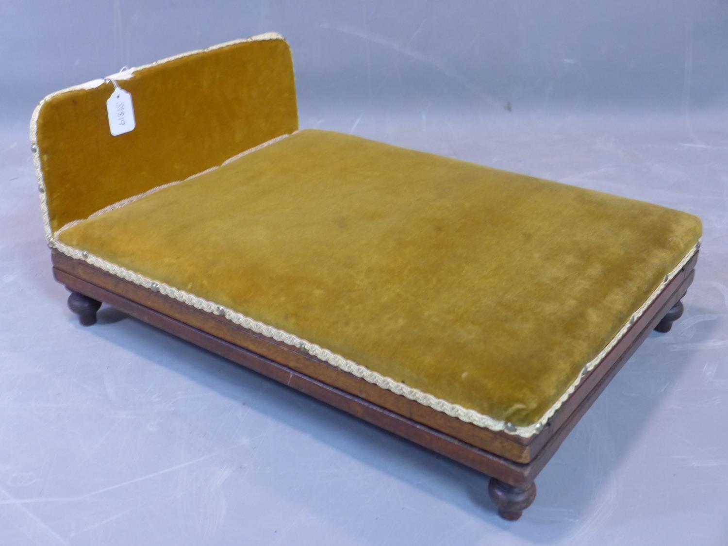 A 20th century gout stool, with stud bound velour upholstery, adjustable, H.29 W.47 D.63cm - Image 5 of 5