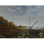 Lionel Winston (20th century British), Seaside landscape, oil on canvas, signed at the back, framed,