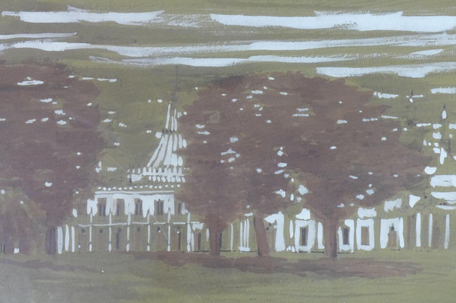 Talbot Hicks, three paintings to include a watercolour possibly of Brighton Pavilion, 31 x 47cm; - Image 2 of 5