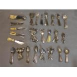 A collection of miscellaneous silver plated and steel, including mother of pearl and bone handled,