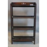 A stained oak open bookcase, on square legs, H.100 D.56 D.20cm