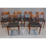A set of six mid 20th century Danish teak chairs by Mogens Kold (MK), c.1960, possibly designed by