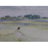 Sir William Russell Flint RA (1880-1969), 'L'Anne-Marie by the Loire', signed in pencil, with the