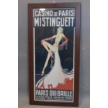 After Zig (Louis Gaudin), a French poster for 'Casino de Paris', framed and glazed, 90 x 39cm