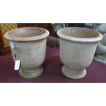 Two small terracotta Provence urn style planters, H.50cm Diameter 45cm