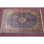 North west persian Sarouk Rug, 214cmx130cm, central double pendant medalion with repeat petal
