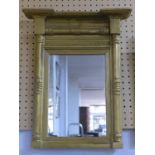 A giltwood pier mirror, with breakfront pediment and acanthus carved column supports, 56 x 45cm