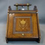 An Edwardian Sheraton Revival inlaid mahogany coal scuttle, marquetry inlaid with urn and floral