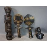 A collection of carved African figures (4)