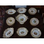 Georgian dinner service, including 1 large display serving dish on stand, 2 rectangular raised