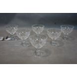 A set of six champagne crystal glasses, 1950's