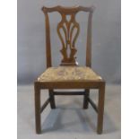 A Chippendale design mahogany side chair, the back with shaped cresting rail