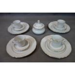 A set of four coffee cups, saucers and dessert dishes by Thun china, Czechoslovakia, 1950's?