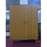 A fitted oak vintage gentlemans wardrobe by Meredew Furniture H.130x W.93 x D.45