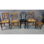 A group of five chairs, to include two Hofmans chairs