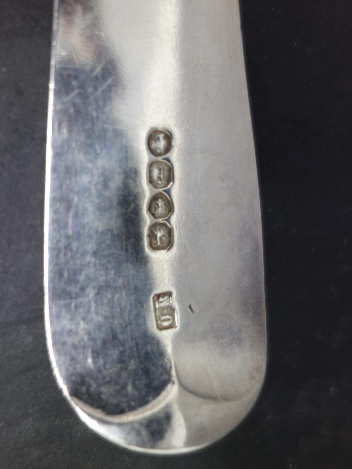 Two Victorian silver fiddle pattern serving spoons, London 1861, total weight approx. 6.81 troy oz - Image 3 of 3