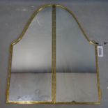 A 20th century brass triptych mirror, 88 x 140cm