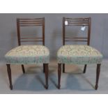 A pair of Georgian mahogany dining chairs. H 83 cm, W 51Cm, D 40cm