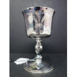 A silver goblet Prince of Wales Investiture, engraved 'Caernarvon 1969' and depicting the three