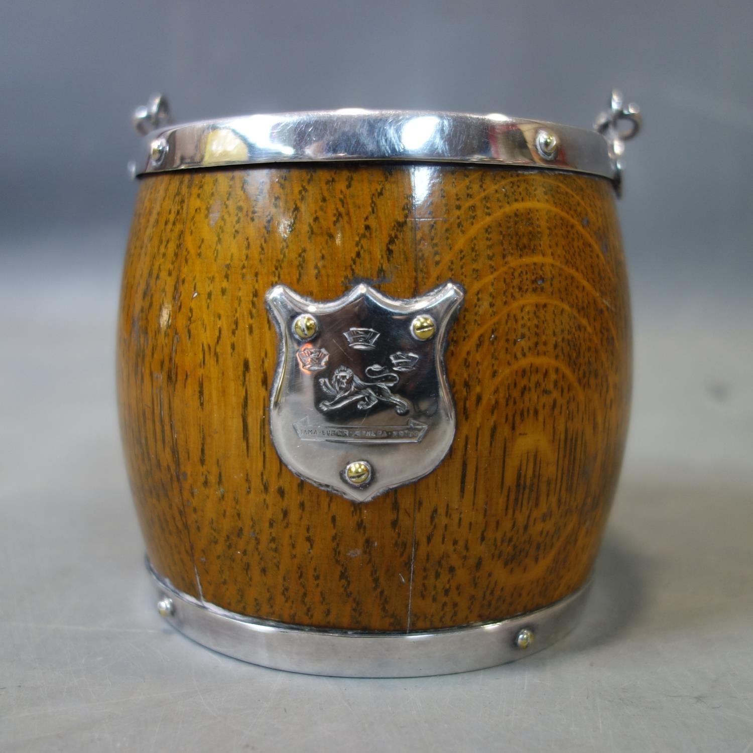 A group of silver plate items including a tea pot, a fruit basket and an ice bucket - Image 2 of 5