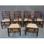 A set of 6 Hepplewhite style mahogany ladder back dining chairs