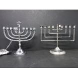 A silver menorahs, to include one by Nathan Shore London 1926, 248g, approx 7.9 troy oz