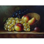 Tony Kornwaldt (20th century school), Still life of fruit, oil on canvas, signed lower right,