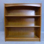 A teak open bookcase H95cm x W90cm x D28cm