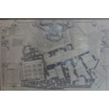 An engraved plan of the Royal Palace of Whitehall after John Fisher (active 1680), 75 x 56 cm