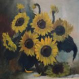 Henri Joseph Pauwels (Belgian, 1903-1983), Sunflowers in a vase, oil on canvas, signed lower
