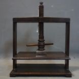 A 19th century oak book press, H.55 W.43 D.26cm