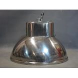 A vintage Eastern European industrial chrome ceiling light, H.43 W.61 D.45cm