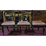 A set of 3 William IV rosewood dining chairs