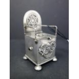 A 19th century silver Russian Judaica throne salt, 1873, with Star of David, scrolling foliage and