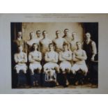 Photographs of Manchester City 1903-04 team, contemporary reprint, framed and glazed, 65 x 49 cm