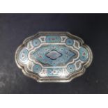 A 19th century Russian silver niello and turquoise enamelled coin purse, with central floral