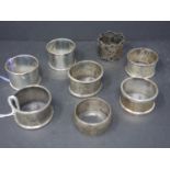 Eight napkins rings, 20th century, 220g, approximately 7 troy oz